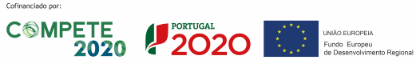 Logos: Compete, Portugal 2020 e União Europeia - Fundo Europeu de Desenvolvimento Regional